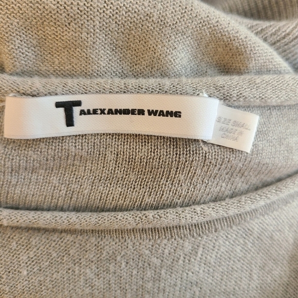 T Alexander Wang Gray Color Block Long Sleeve Top - Picture 6 of 6